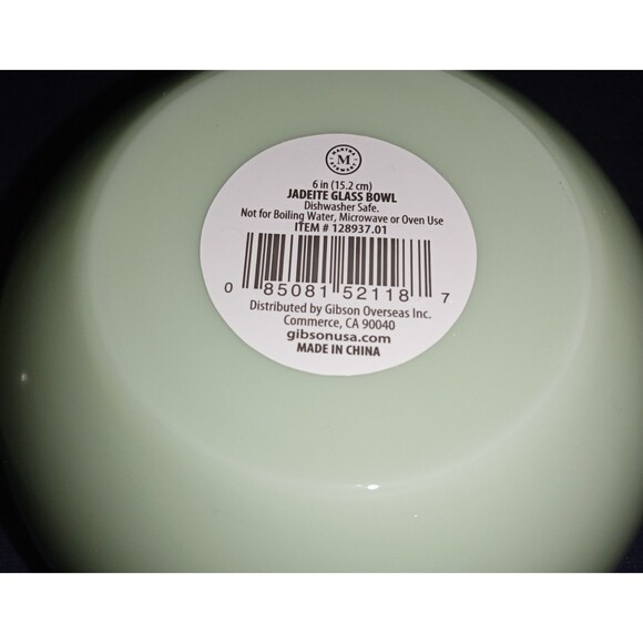New Martha Stewart Jadeite Glass 6" and 8.3" Bowls - 2 Bowl Set - Picture 4 of 6